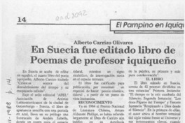 En Suecia fue editado libro de poemas de profesor iquiqueño