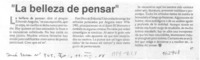 "La Belleza de pensar"