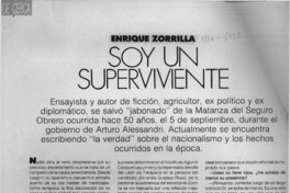 Soy un superviviente  [artículo] Ana María Larraín.