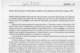 Gabriela Mistral, magisterio y niño  [artículo] Patricia Guerrero Baeza.