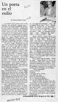 Un poeta en el exilio  [artículo] Marino Muñoz Lagos.
