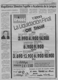 Magallánico Silvestre Fugellie a Academia de la Lengua  [artículo].