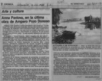 Anna Pavlova, en la última obra de Amparo Pozo Donoso  [artículo] José Arraño Acevedo.