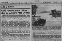 Anna Pavlova, en la última obra de Amparo Pozo Donoso  [artículo] José Arraño Acevedo.
