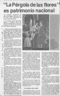 "La Pérgola de las flores" es patrimonio nacional  [artículo].