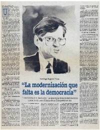 "La modernización que falta es la democracia"