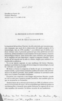 El profesor Gustavo Hoecker