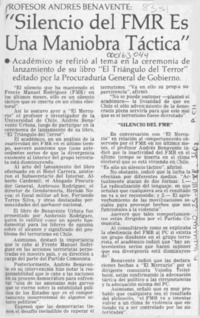 "Silencio del FMR es una maniobra táctica"  [artículo].