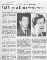 F. M. R. en la lupa universitaria  [artículo].