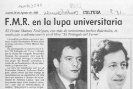 F. M. R. en la lupa universitaria  [artículo].