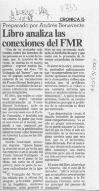 Libro analiza las conexiones del FMR  [artículo].