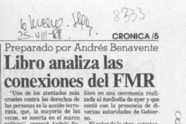 Libro analiza las conexiones del FMR  [artículo].