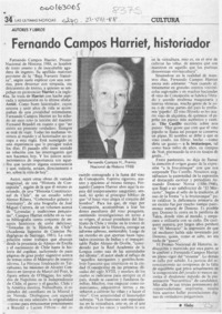 Fernando Campos Harriet, historiador  [artículo] Filebo.