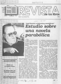 Estudio sobre una novela parabólica  [artículo] Antonio Avaria.
