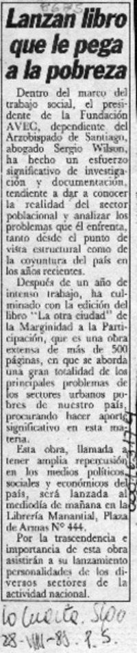 Lanzan libro que le pega a la pobreza  [artículo].