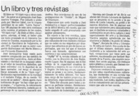 Un libro y tres revistas  [artículo] Cronos.