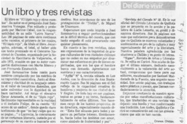 Un libro y tres revistas  [artículo] Cronos.