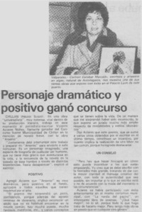Personaje dramático y positivo ganó concurso
