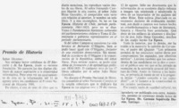 Premio de Historia  [artículo] Germán Sepúlveda Durán.