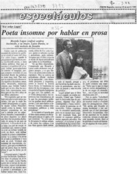 Poeta insomne por hablar en prosa  [artículo].