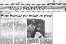 Poeta insomne por hablar en prosa  [artículo].