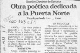 Obra poética dedicada a la Puerta Norte  [artículo].