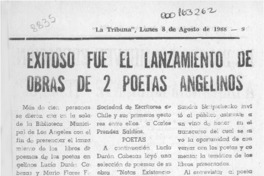 Exitoso fue el lanzamiento de obras de 2 poetas angelinos  [artículo].