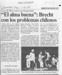 "El Alma buena", Brecht con los problemas chilenos  [artículo].