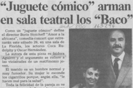 "Juguete cómico" arman en sala teatral los "Baco"