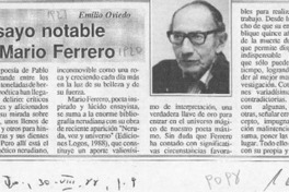 Ensayo notable de Mario Ferrero  [artículo] Emilio Oviedo.