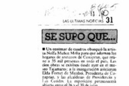 Se supo que --  [artículo].