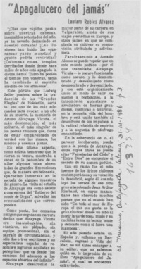 "Apagalucero del jamás", bello título de un libro extraordinario