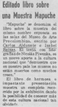 Editado libro sobre una muestra mapuche