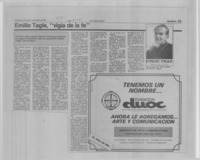 Emilio Tagle, "vigía de la fe"