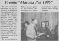 Premio "Marcela Paz 1986"