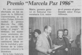 Premio "Marcela Paz 1986"