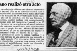 Serrano realizó otro acto  [artículo].