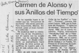Carmen de Alonso y sus "Anillos del tiempo"