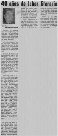 40 años de labor literaria