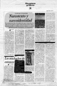 Narcotexto y narcoidentidad  [artículo] Hernán Meschi.
