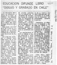 Educación difunde libro "Dibujo y grabado en Chile"  [artículo].
