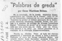 "Palabras de greda"