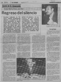 Regreso del silencio  [artículo] Iván Fredes.