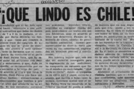 "Que lindo es Chile!"  [artículo] Alberto Arraño.