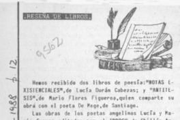 Reseña de libros  [artículo].