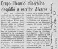 Grupo literario mineralino despidió a escritor Alvarez