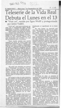Teleserie de la vida real debuta el lunes en el 13  [artículo].