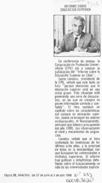 Informe sobre educación superior  [artículo].