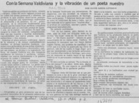 Con la semana valdiviana y la vibración de un poeta nuestro
