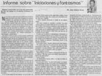 Informe sobre "Iniciaciones y fantasmas"